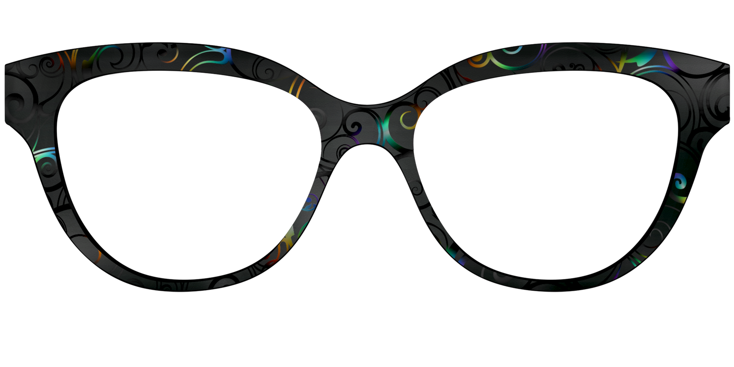 The Black Holographic Scrolls - Front Top Image - Pair Eyewear