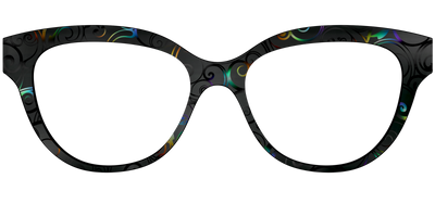 The Black Holographic Scrolls - Front Top Thumbnail - Pair Eyewear