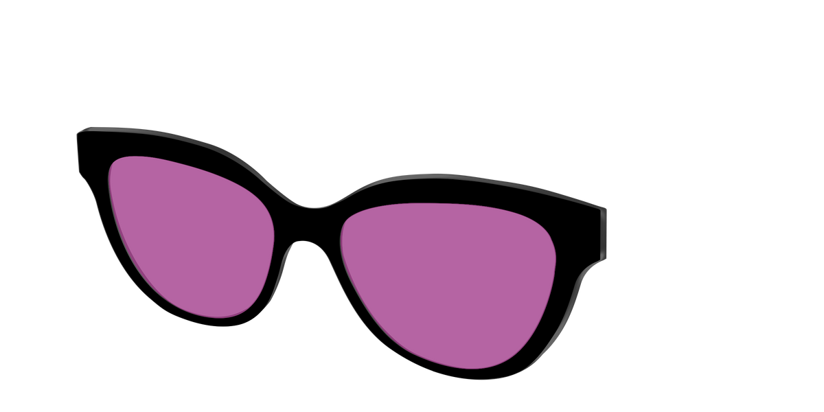 The Black with Violet Golf lens - Angle Top Image - Pair Eyewear