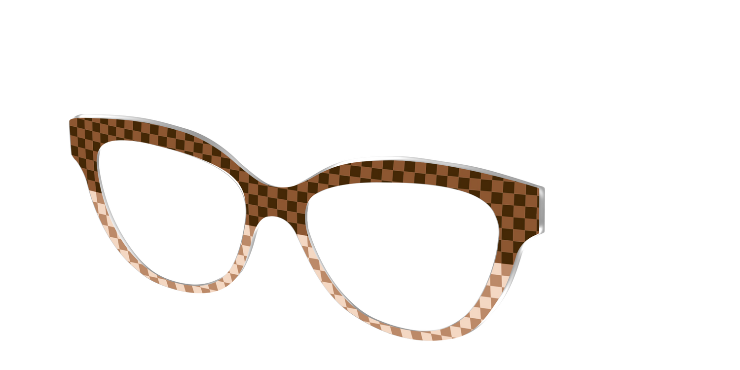 The Cappuccino Check Split - Angle Top Image - Pair Eyewear