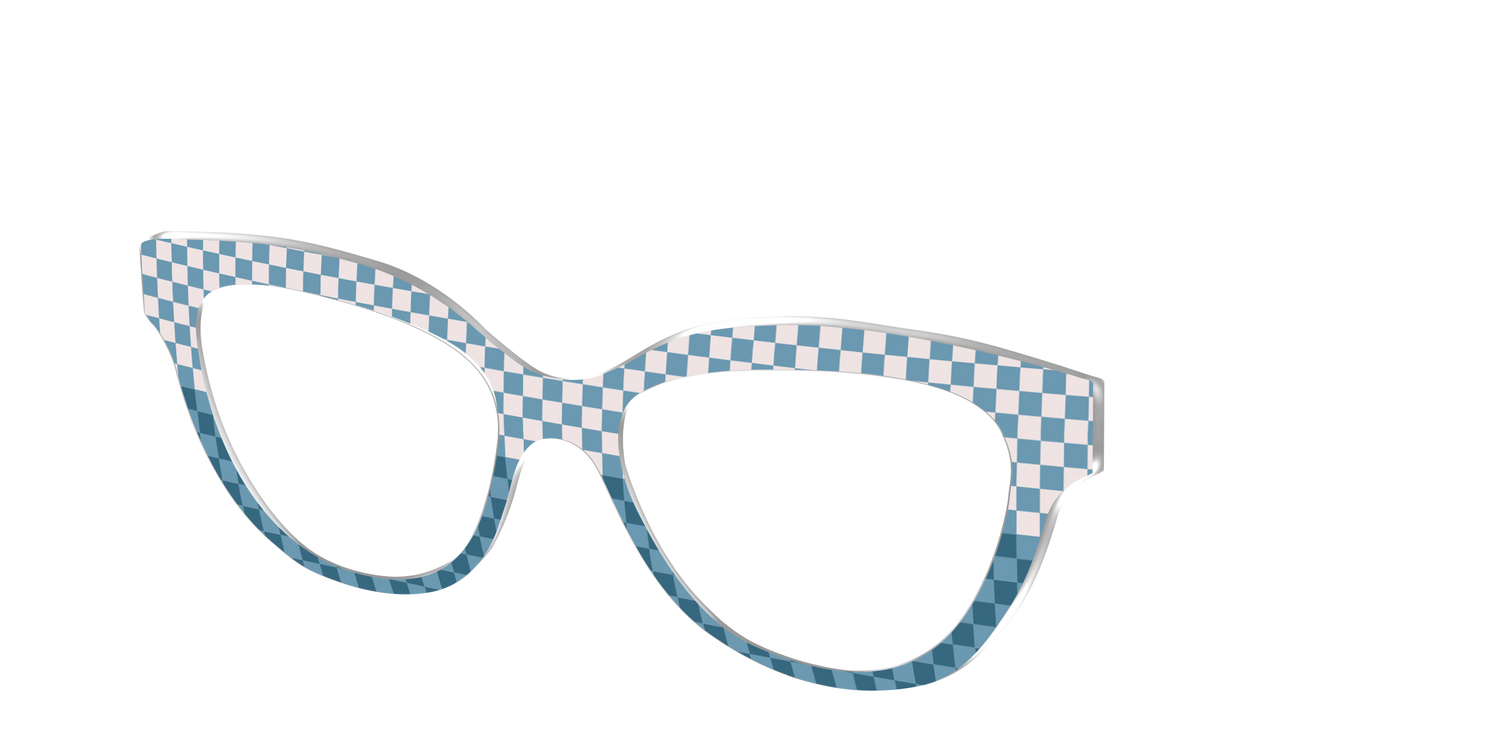 The Cerulean Check Split - Angle Top Image - Pair Eyewear