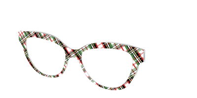 The Evergreen Plaid with Foil Crystal - Angle Top Thumbnail - Pair Eyewear