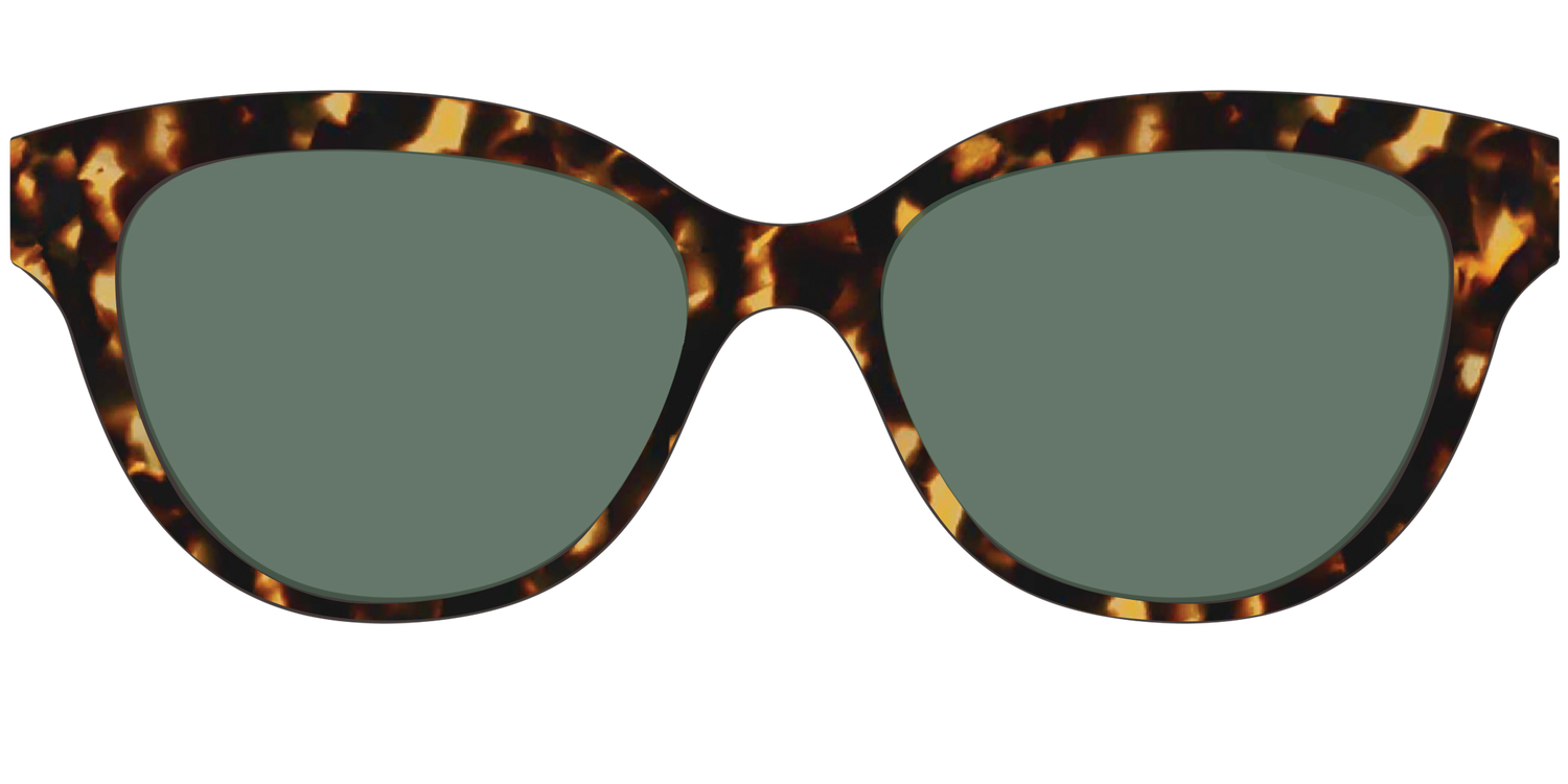 The Non-Polarized Green Tortoise Sun Top - Front Top Image - Pair Eyewear