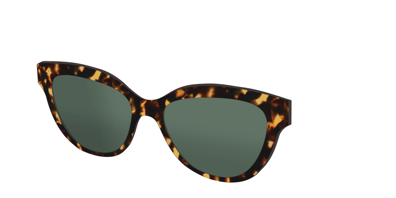 The Non-Polarized Green Tortoise Sun Top - Angle Top Image - Pair Eyewear