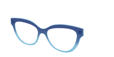 The Indigo to Sky Blue Gradient Crystal - Angle Top Thumbnail - Pair Eyewear