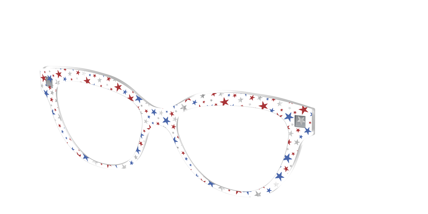 The Multi Stars Crystal with Silver Foil - Angle Top Image - Pair Eyewear