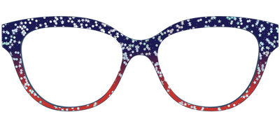 The Navy to Scarlet Gradient with Star Glitter - Front Top Thumbnail - Pair Eyewear