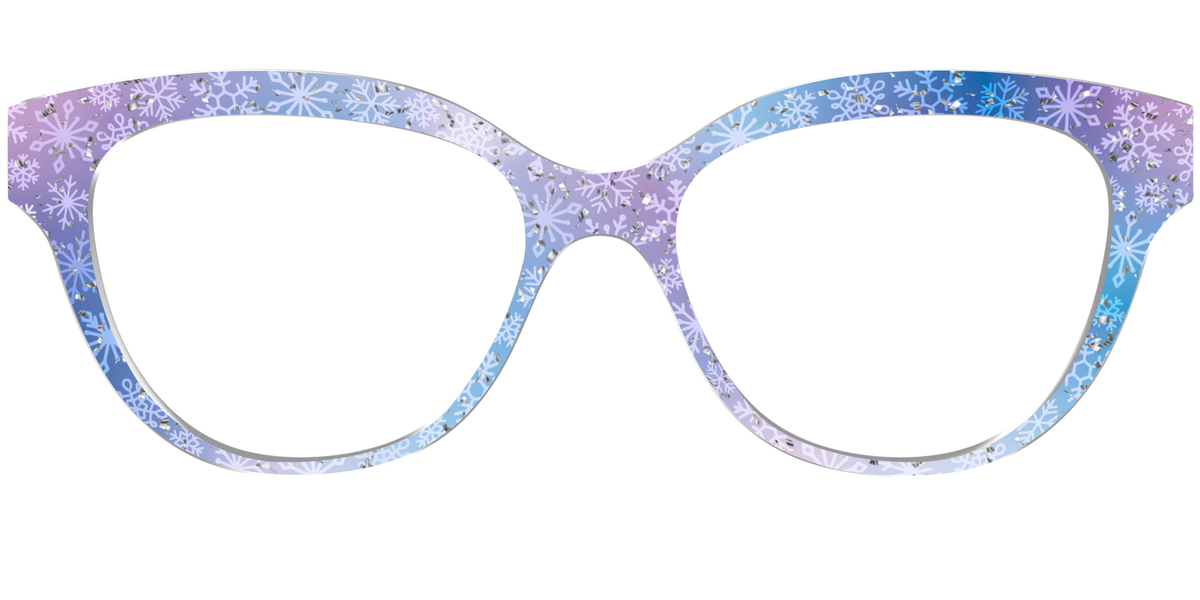 The Pastel Snowflake with Iridescent Glitter - Front Top Image - Pair Eyewear