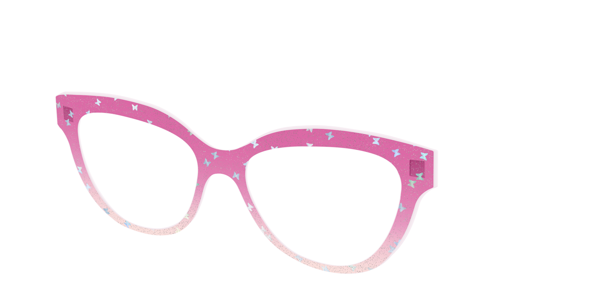 The Pink Butterfly Sparkle Crystal - Angle Top Image - Pair Eyewear