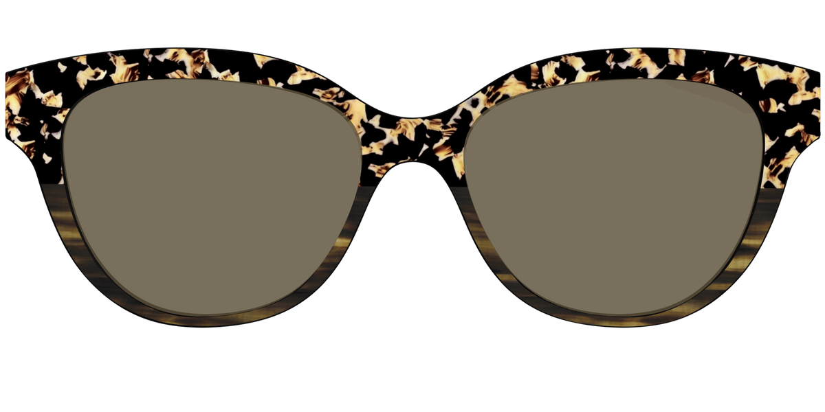 The Polarized Caramel Tortoise Horn Split Sun Top - Front Top Image - Pair Eyewear