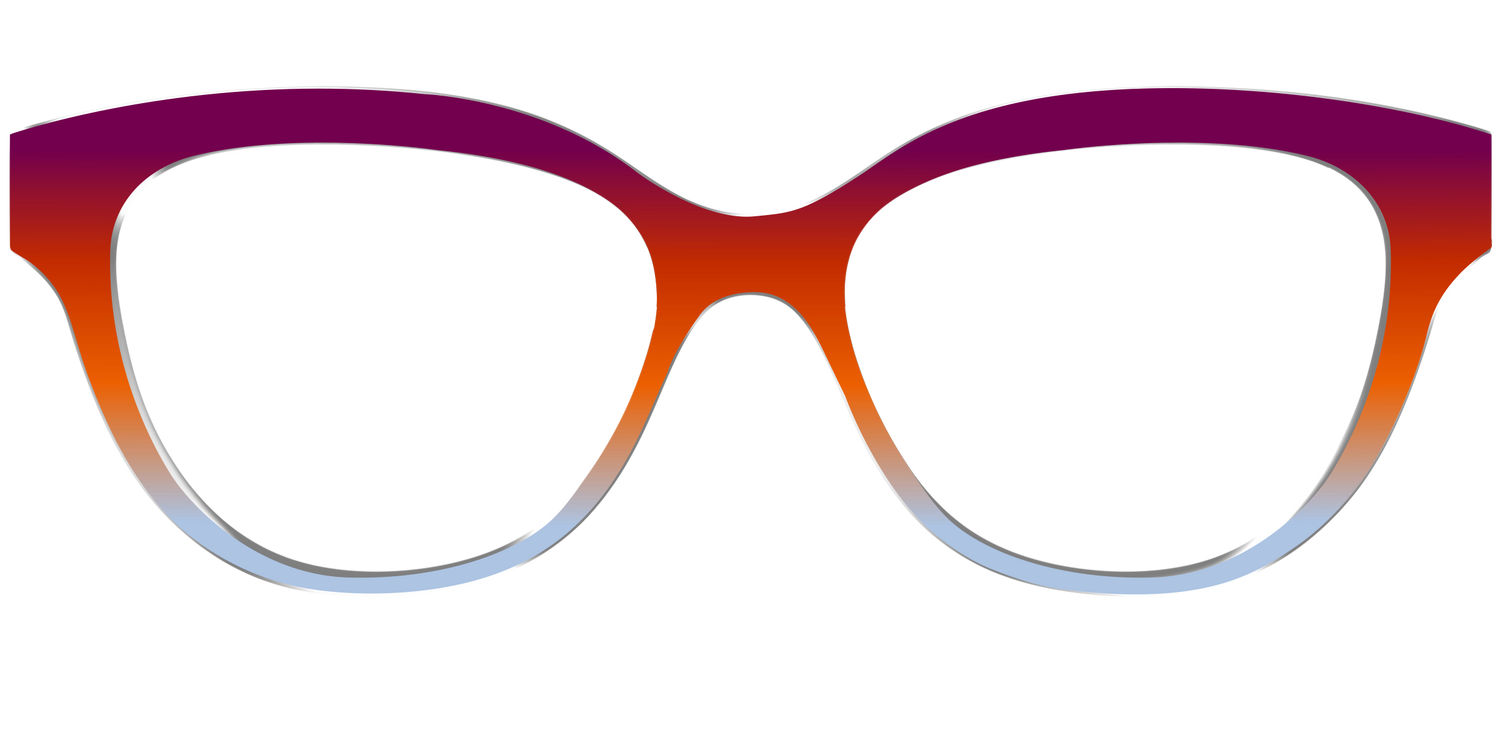 The Raspberry to Periwinkle Gradient - Front Top Image - Pair Eyewear