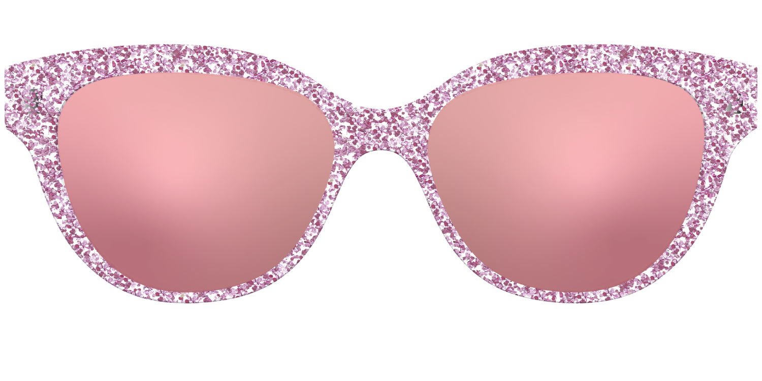 The Polarized Rose Gold Sparkle Sun Top - Front Top Image - Pair Eyewear