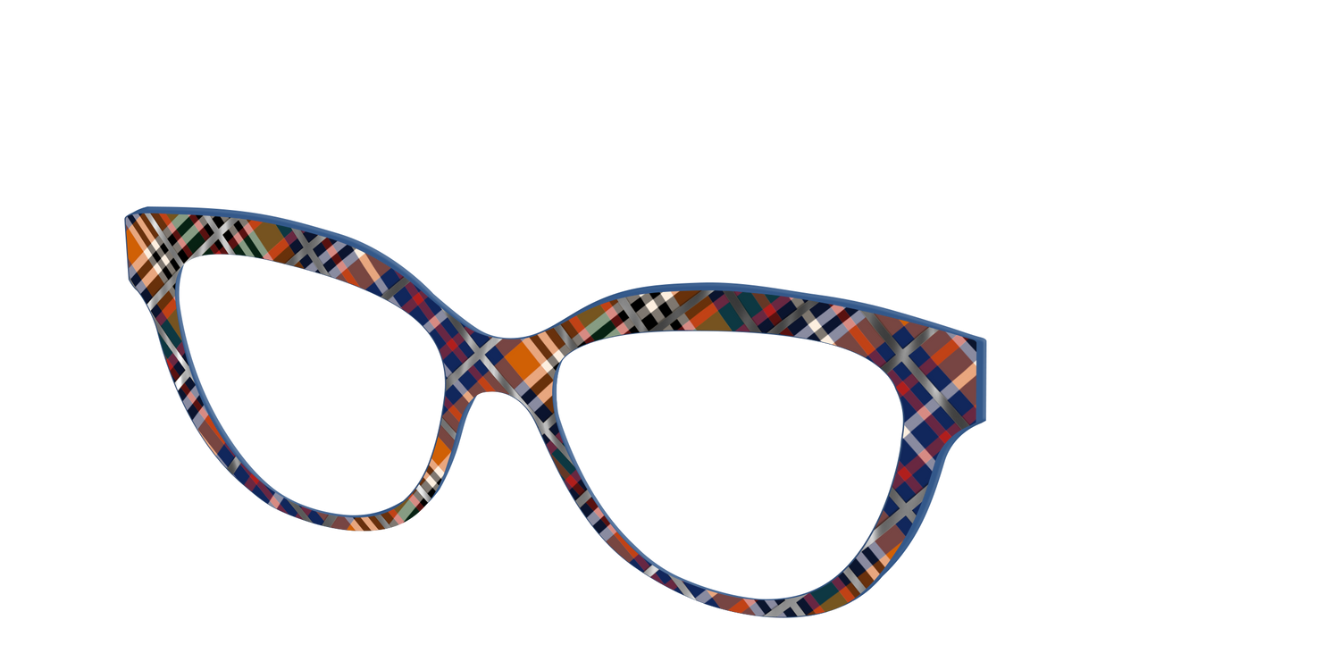 The Scholastic Plaid with Foil - Angle Top Image - Pair Eyewear
