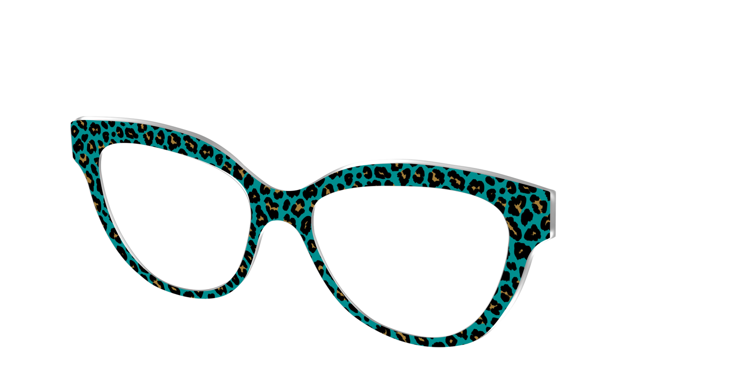 The Teal Leopard - Angle Top Image - Pair Eyewear