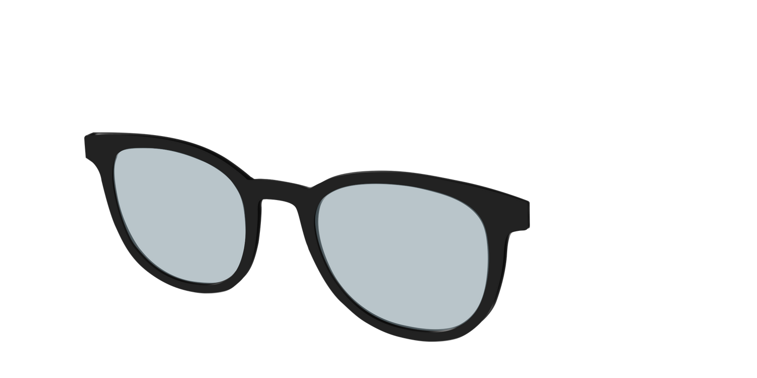 The Black With Slate Blue Lens - Angle Top Image - Pair Eyewear