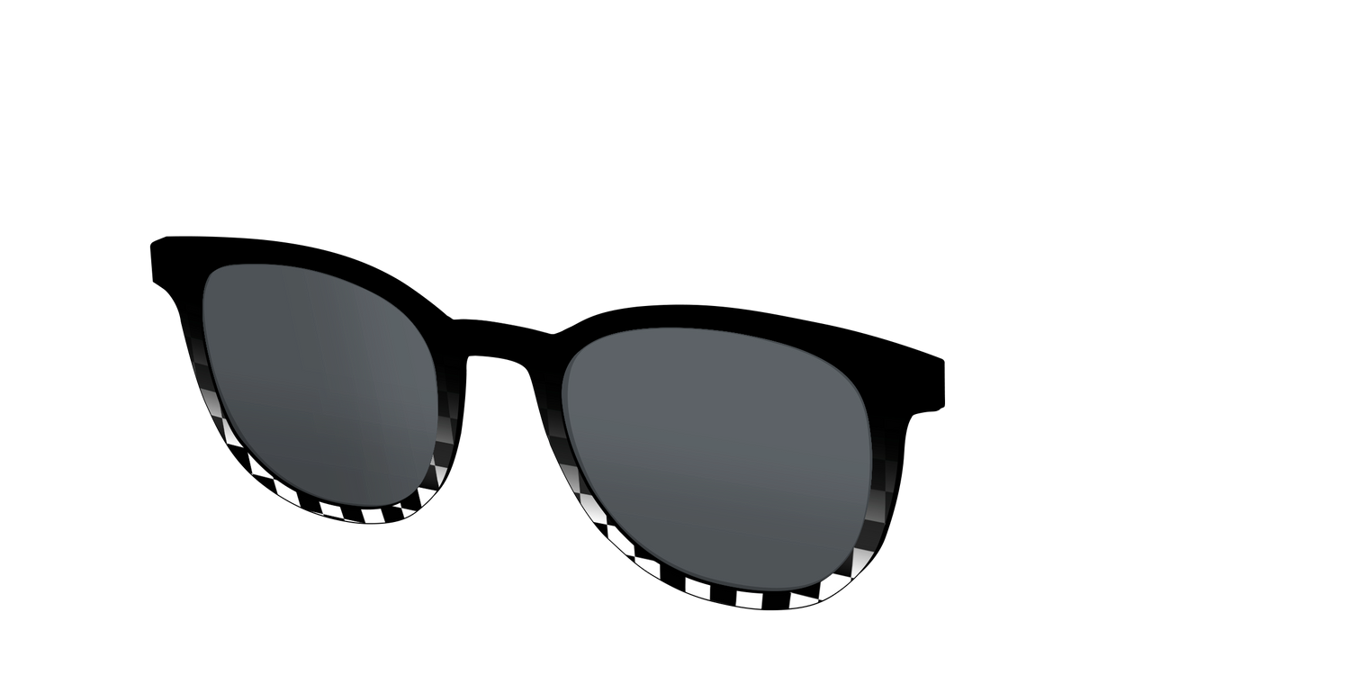 The Polarized Checkerboard Fade Sun Top - Angle Top Image - Pair Eyewear