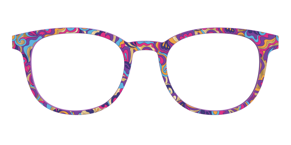 The Flower Power Paisley with Gold Foil - Front Top Image - Pair Eyewear