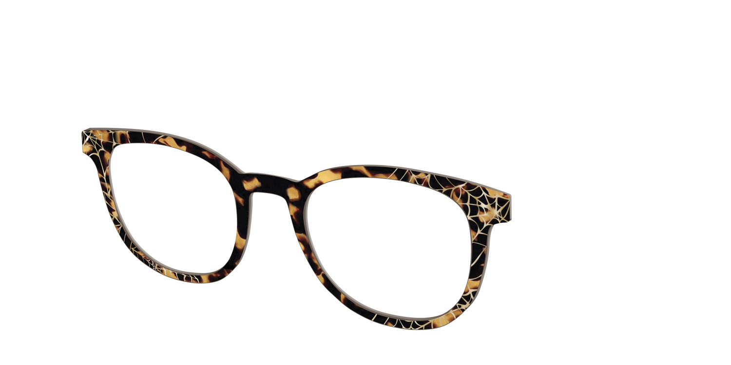 The Haunted Tortoise with Gold Foil Webs - Angle Top Image - Pair Eyewear