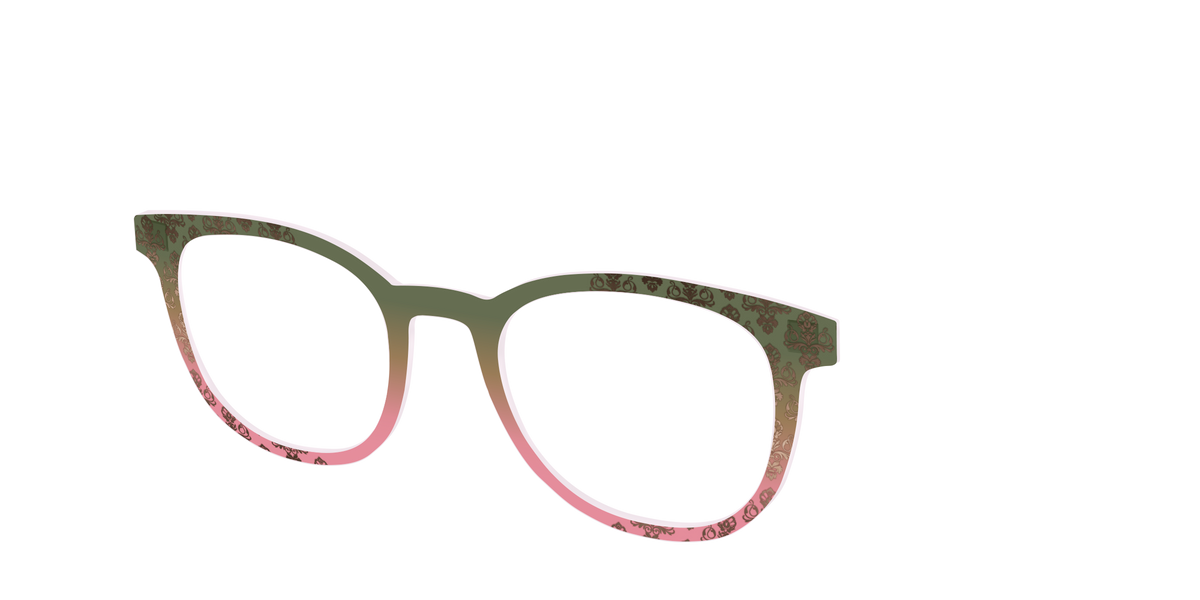 The Olive to Rose Trellis with Champagne Foil - Angle Top Image - Pair Eyewear