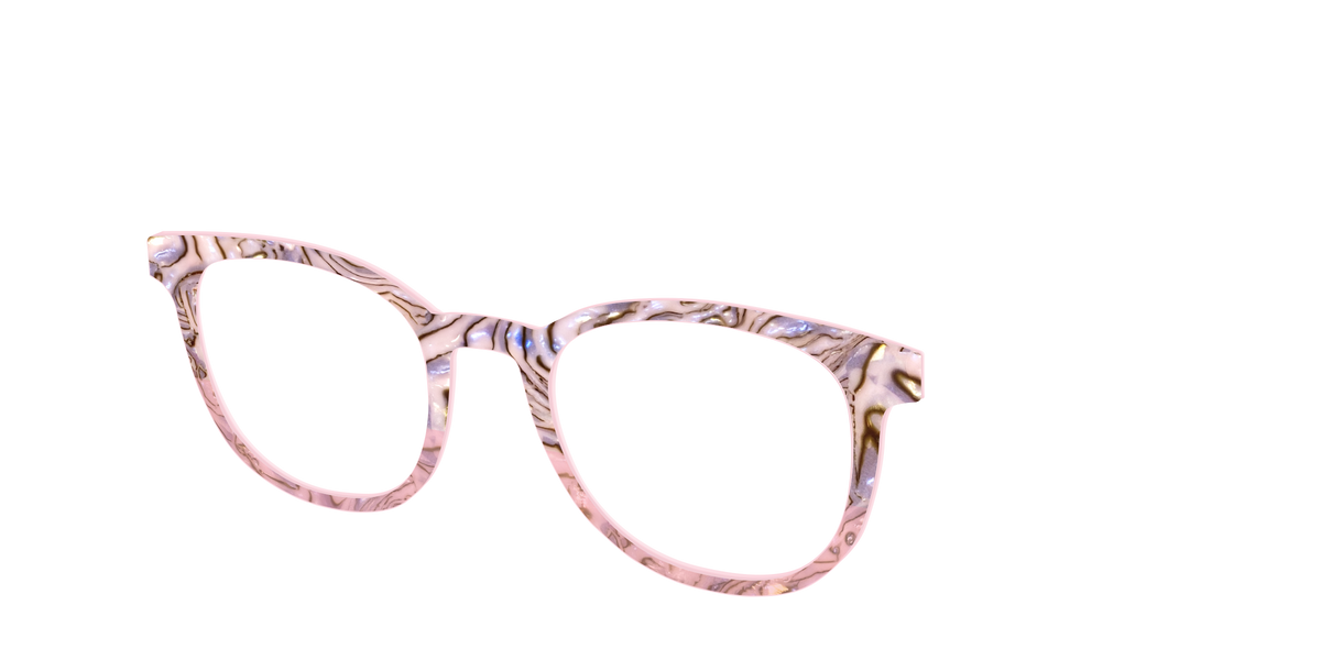 The Pink Conch Shell Pearl Crystal Split - Angle Top Image - Pair Eyewear