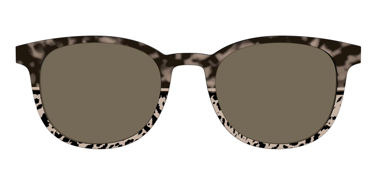 The Polarized Ink Blot Tortoise Split Sun Top - Front Top Image - Pair Eyewear