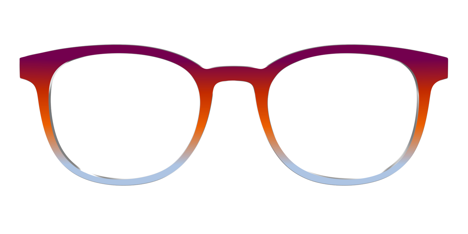 The Raspberry to Periwinkle Gradient - Front Top Image - Pair Eyewear