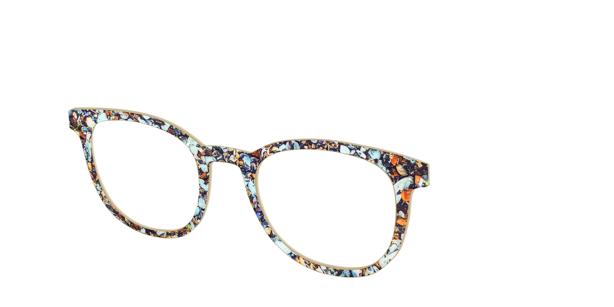 The Seashell Tortoise with Holographic Glitter - Angle Top Image - Pair Eyewear