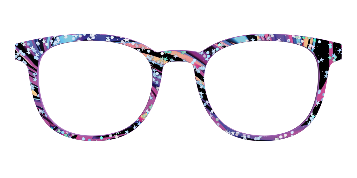 The Vaporwave Marble with Star Glitter - Front Top Image - Pair Eyewear