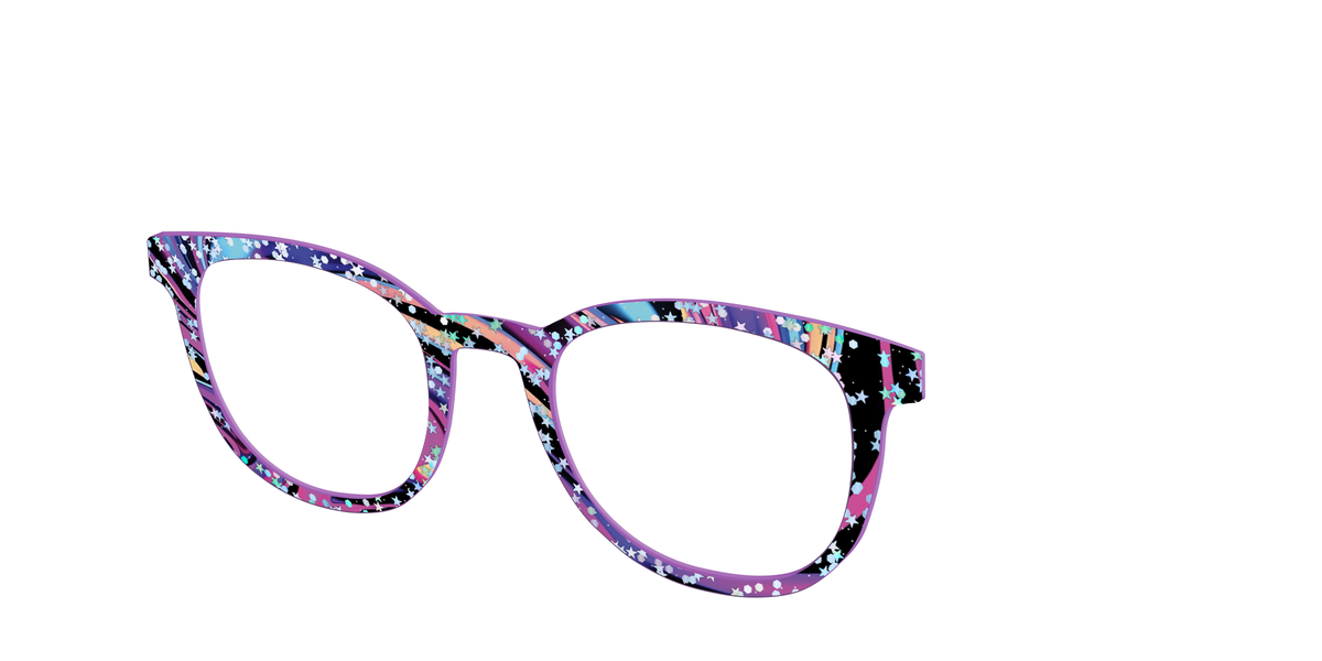 The Vaporwave Marble with Star Glitter - Angle Top Image - Pair Eyewear