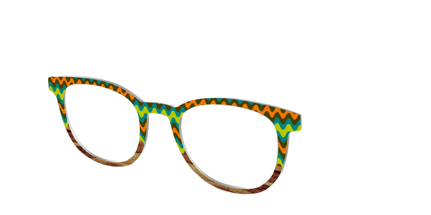 The Woodgrain Waves - Angle Top Image - Pair Eyewear