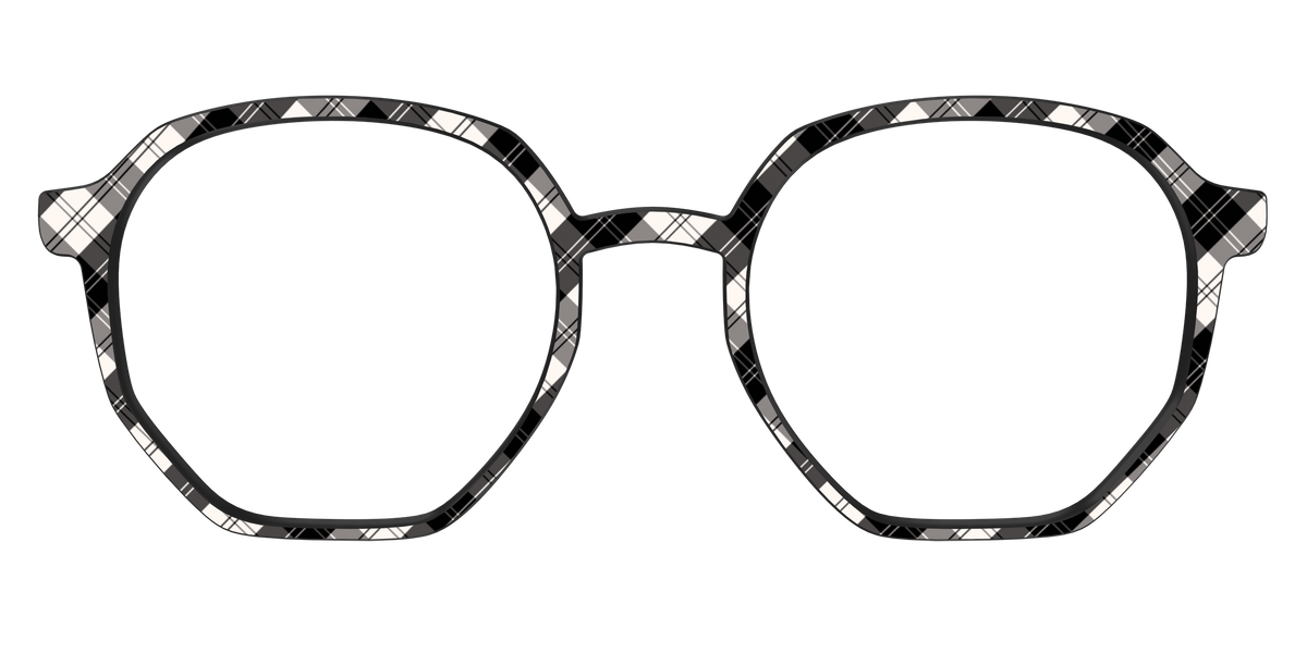 The B&W Plaid - Front Top Image - Pair Eyewear