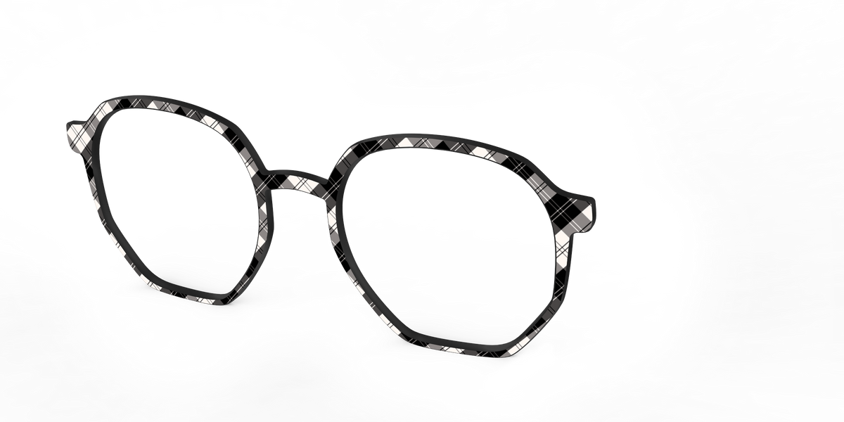 The B&W Plaid - Angle Top Image - Pair Eyewear