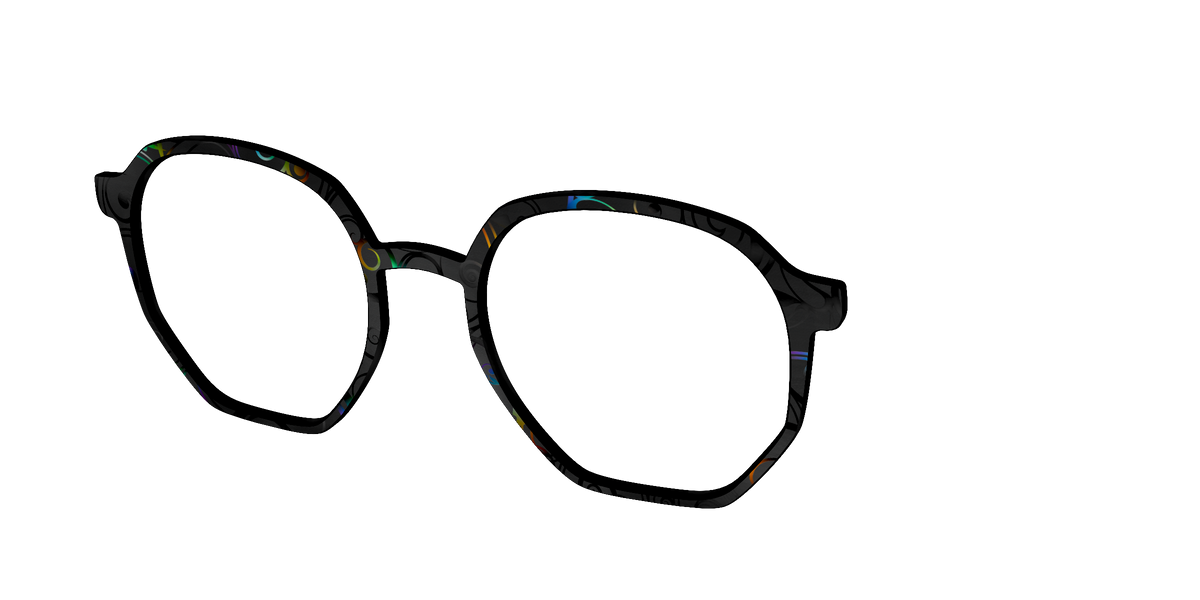 The Black Holographic Scrolls - Angle Top Image - Pair Eyewear