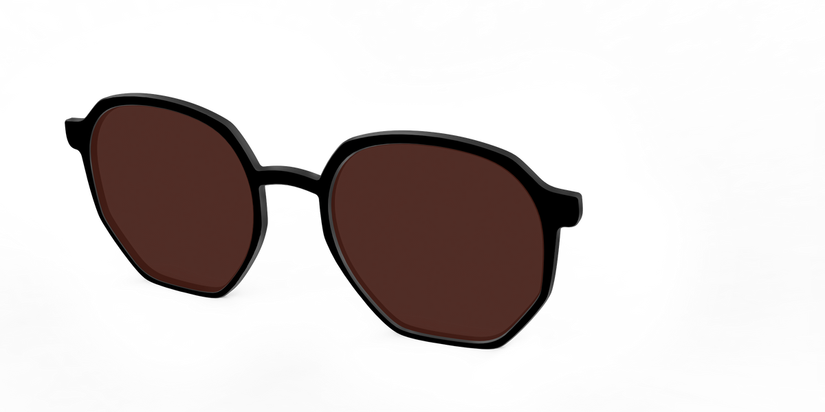 The Black with Brown Golf lens - Angle Top Image - Pair Eyewear