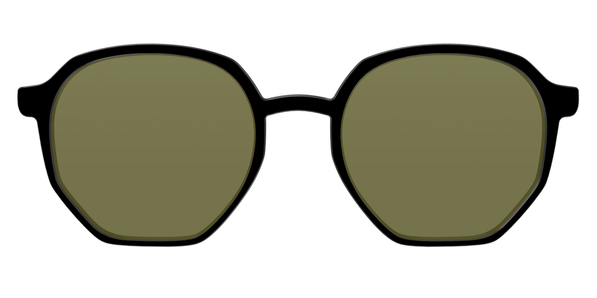 The Black with Green Racquet Sport lens - Front Top Image - Pair Eyewear