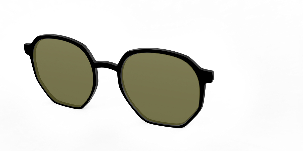 The Black with Green Racquet Sport lens - Angle Top Image - Pair Eyewear