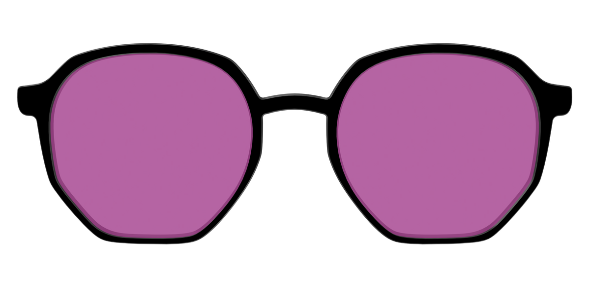 The Black with Violet Golf lens - Front Top Image - Pair Eyewear