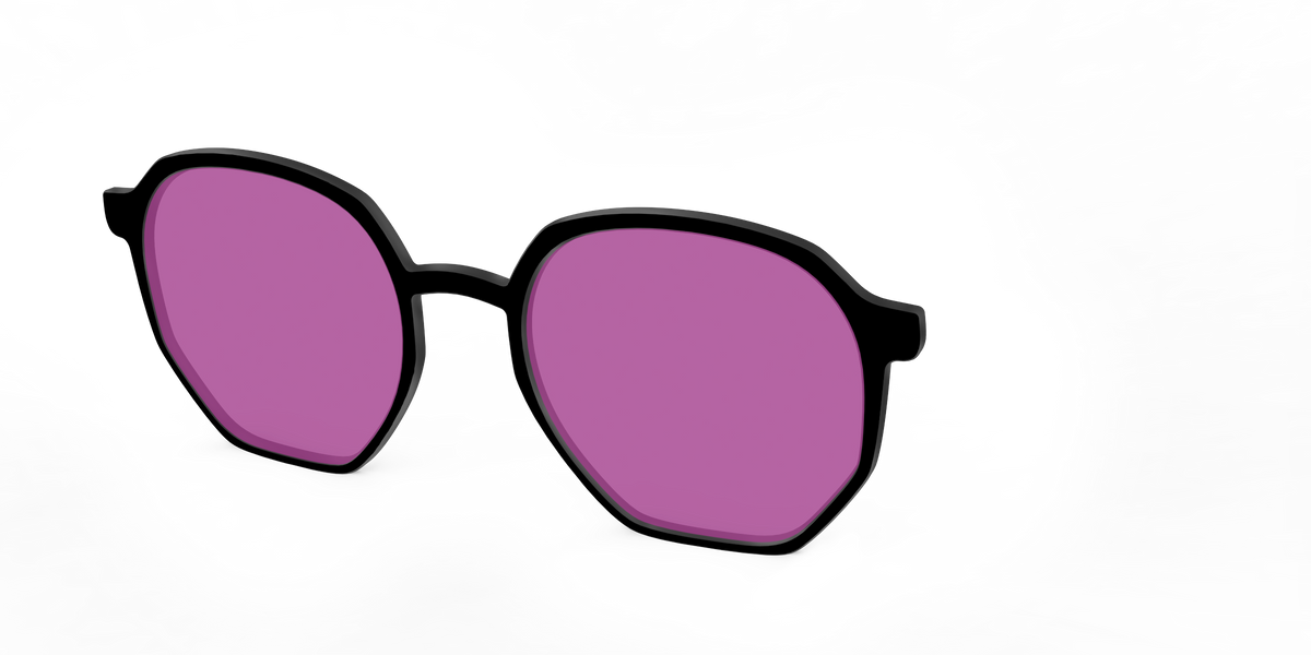 The Black with Violet Golf lens - Angle Top Image - Pair Eyewear