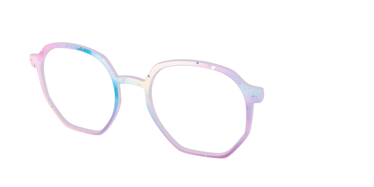 The Dreamy Pastel with Holographic Glitter - Angle Top Image - Pair Eyewear