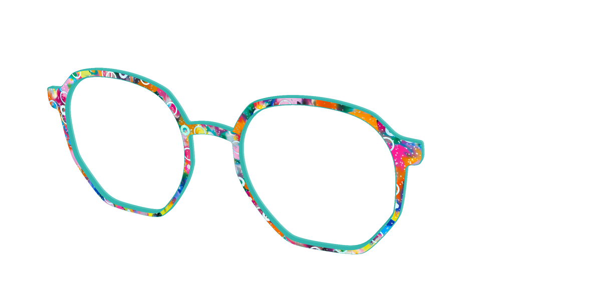The Imaginative Tortoise with Bubble Glitter - Angle Top Image - Pair Eyewear