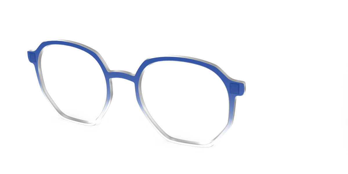 The Indigo Gradient Crystal - Angle Top Image - Pair Eyewear