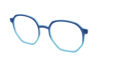 The Indigo to Sky Blue Gradient Crystal - Angle Top Thumbnail - Pair Eyewear
