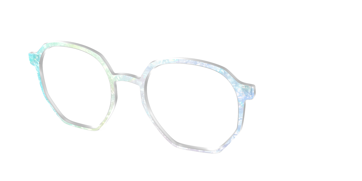 The Iridescent Pearl Marble Crystal - Angle Top Image - Pair Eyewear
