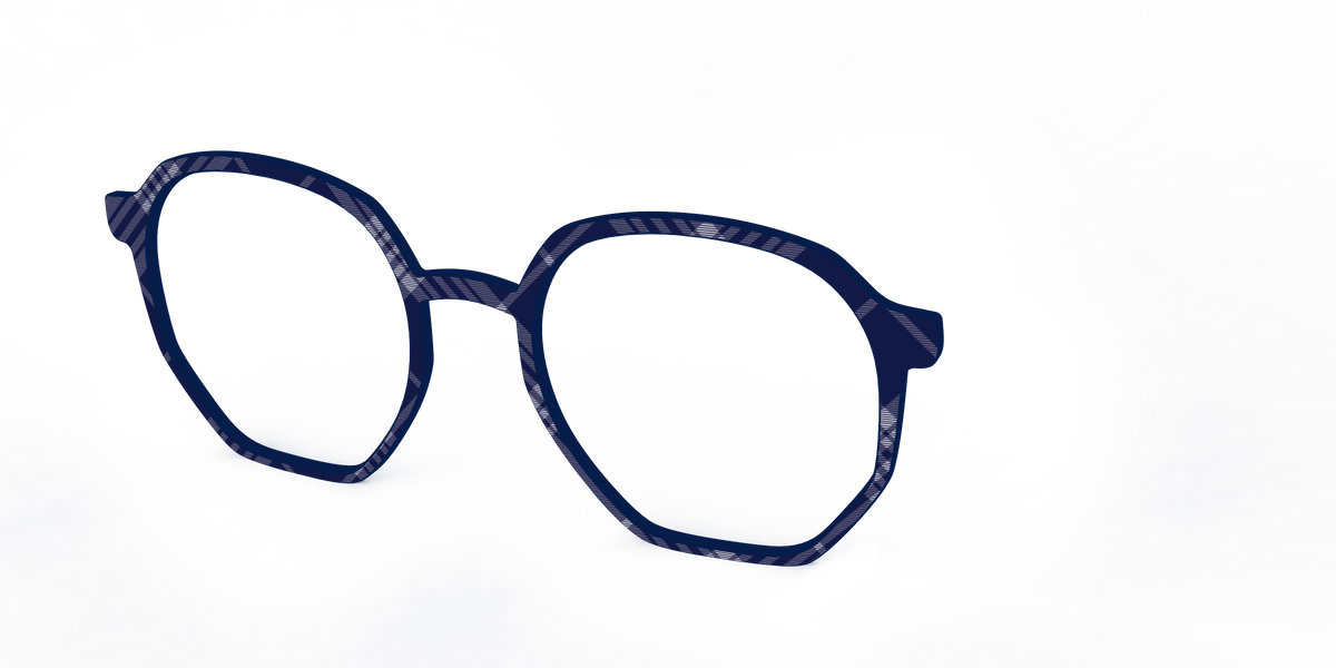 The Navy Twill Plaid - Angle Top Image - Pair Eyewear