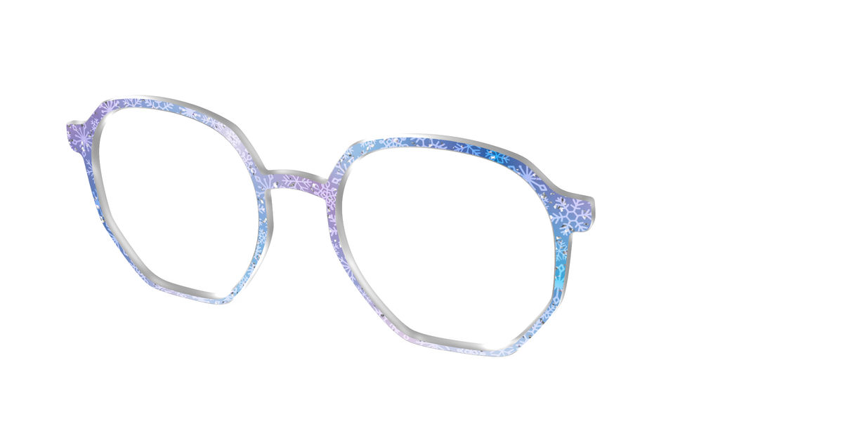 The Pastel Snowflake with Iridescent Glitter - Angle Top Image - Pair Eyewear