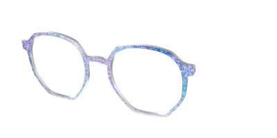 The Pastel Snowflake with Iridescent Glitter - Angle Top Thumbnail - Pair Eyewear