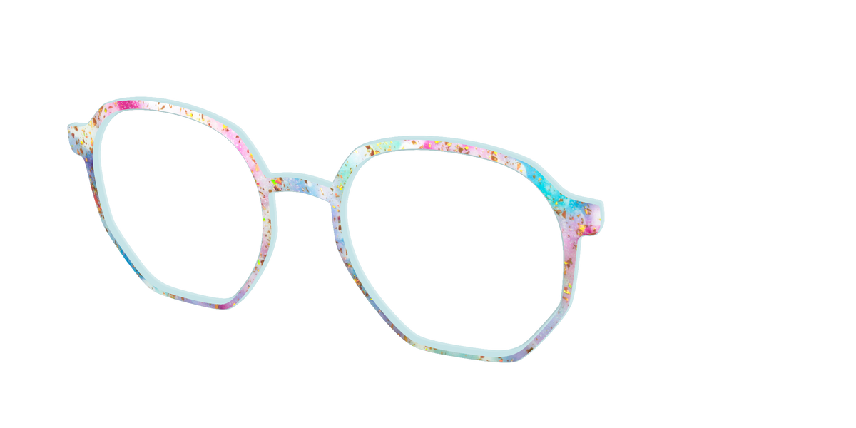 The Pixie Bokeh with Gold Flakes - Angle Top Image - Pair Eyewear