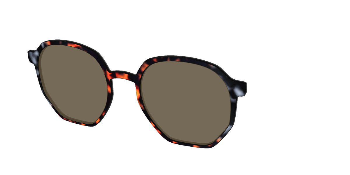 The Polarized Gray & Amber Tortoise Sun Top - Angle Top Image - Pair Eyewear