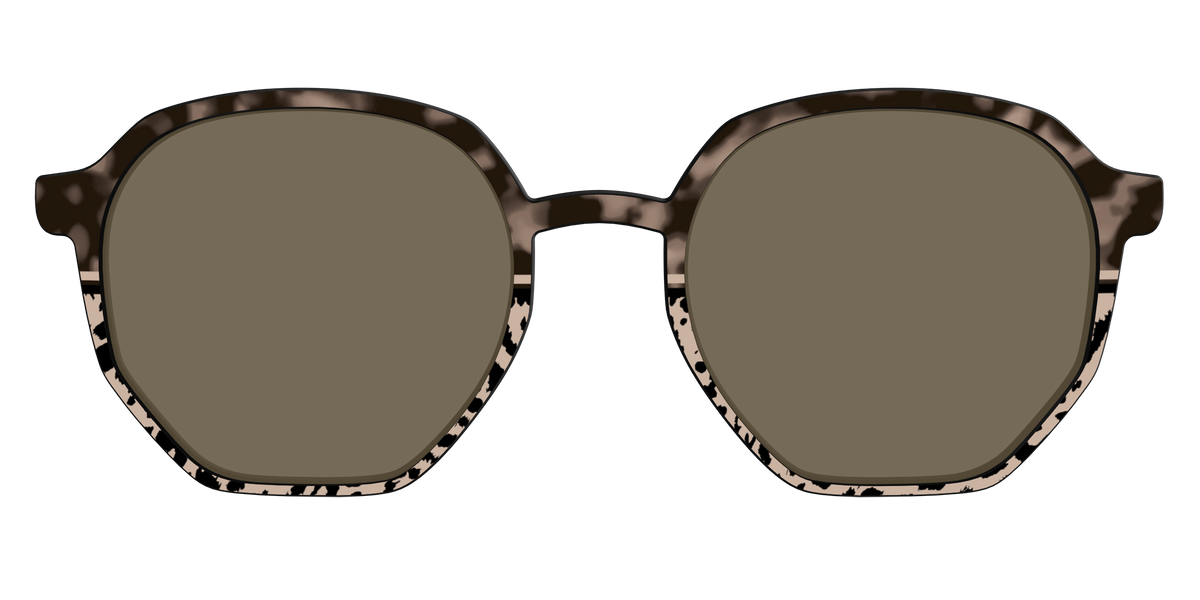 The Polarized Ink Blot Tortoise Split Sun Top - Front Top Image - Pair Eyewear
