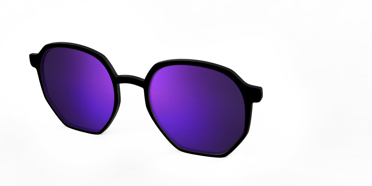The Polarized Purple Reflective Sun Top - Angle Top Image - Pair Eyewear